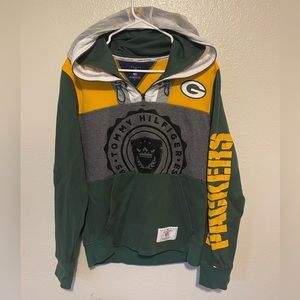Green Bay packers Tommy Hilfiger tri color hoodie with waterproof hood